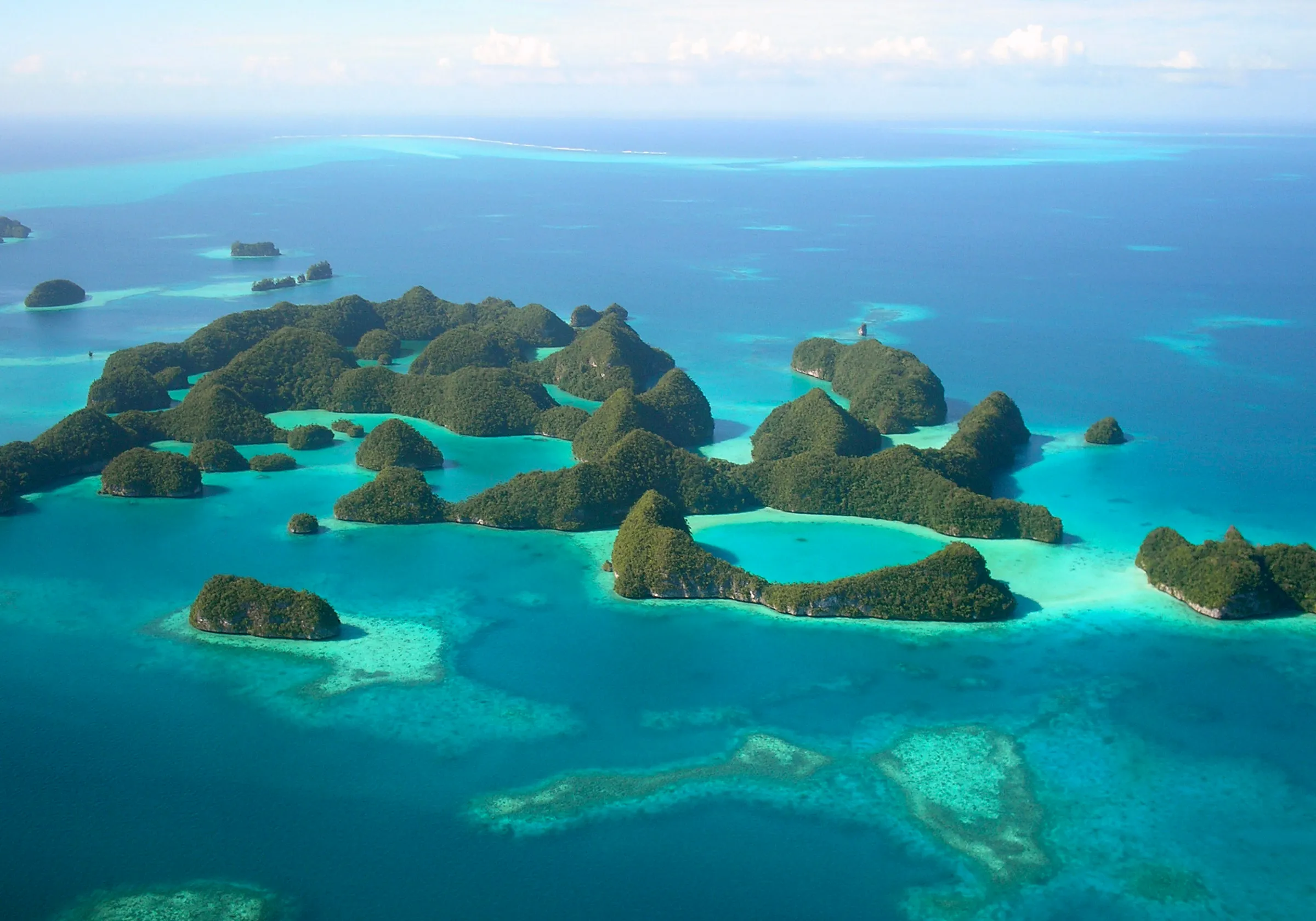 An aerial view of islands in Palau in this undated photo. REUTERS/Jackson Henry