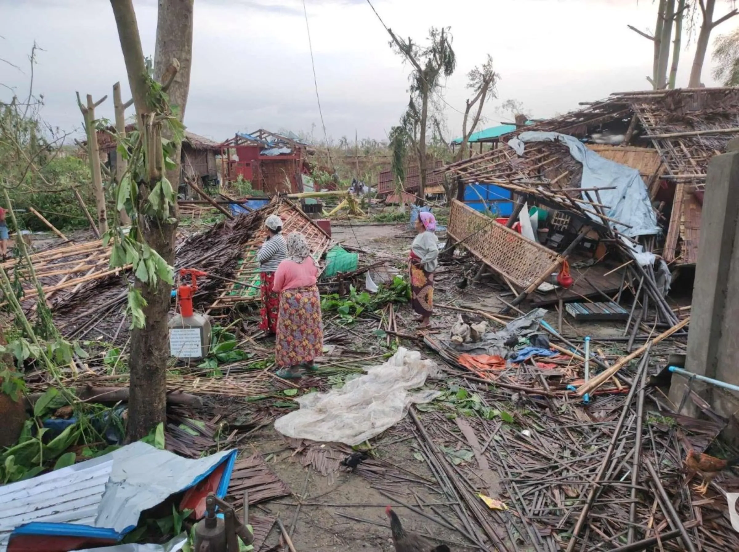 A view of the damage caused by Cyclone Mocha in Sittwe, Myanmar in this handout image released May 17, 2023