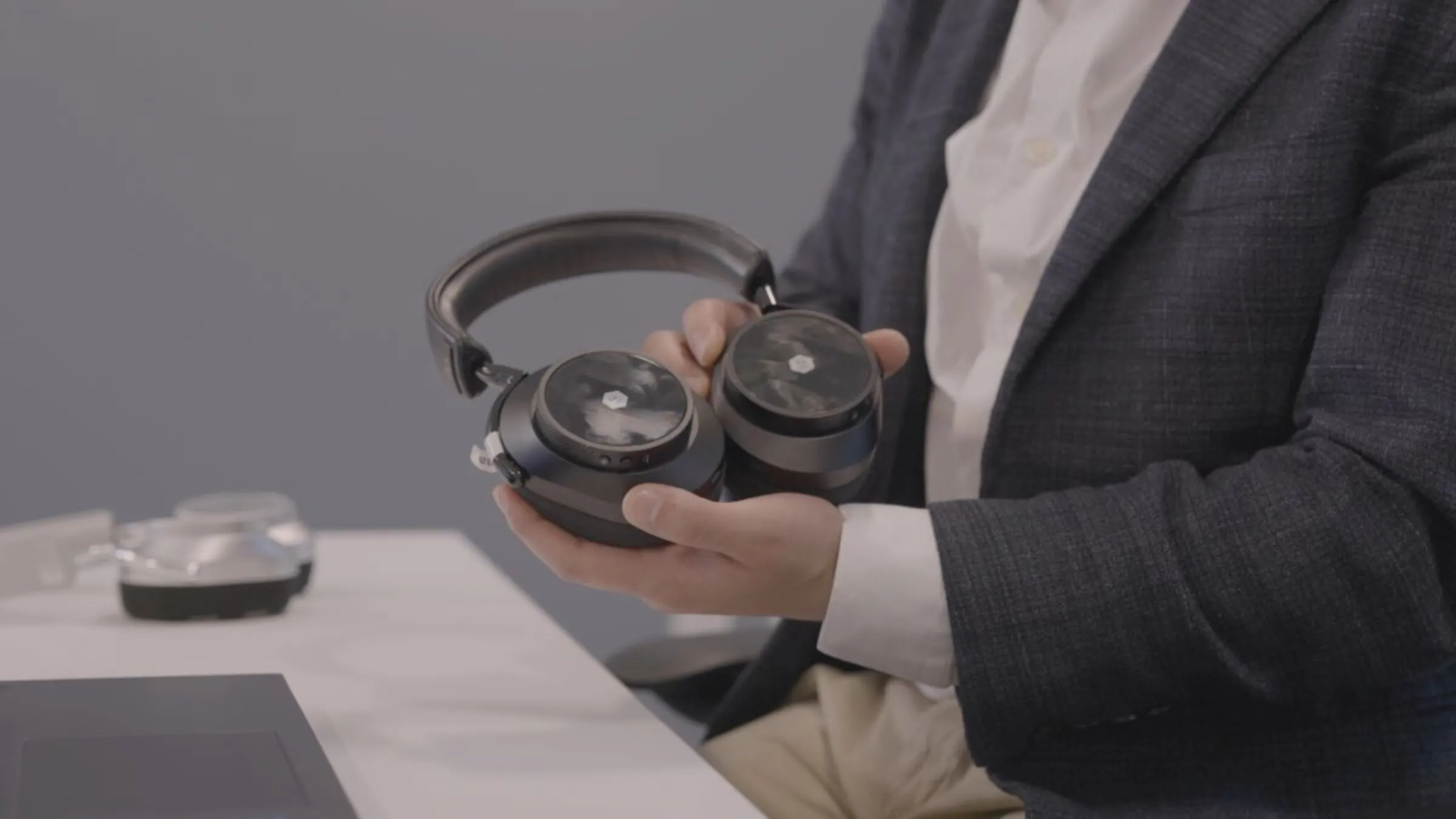 The medical grade headphones can capture and decipher the wearer's brainwaves.
Thomson Reuters Foundation/Brandon Tauszik