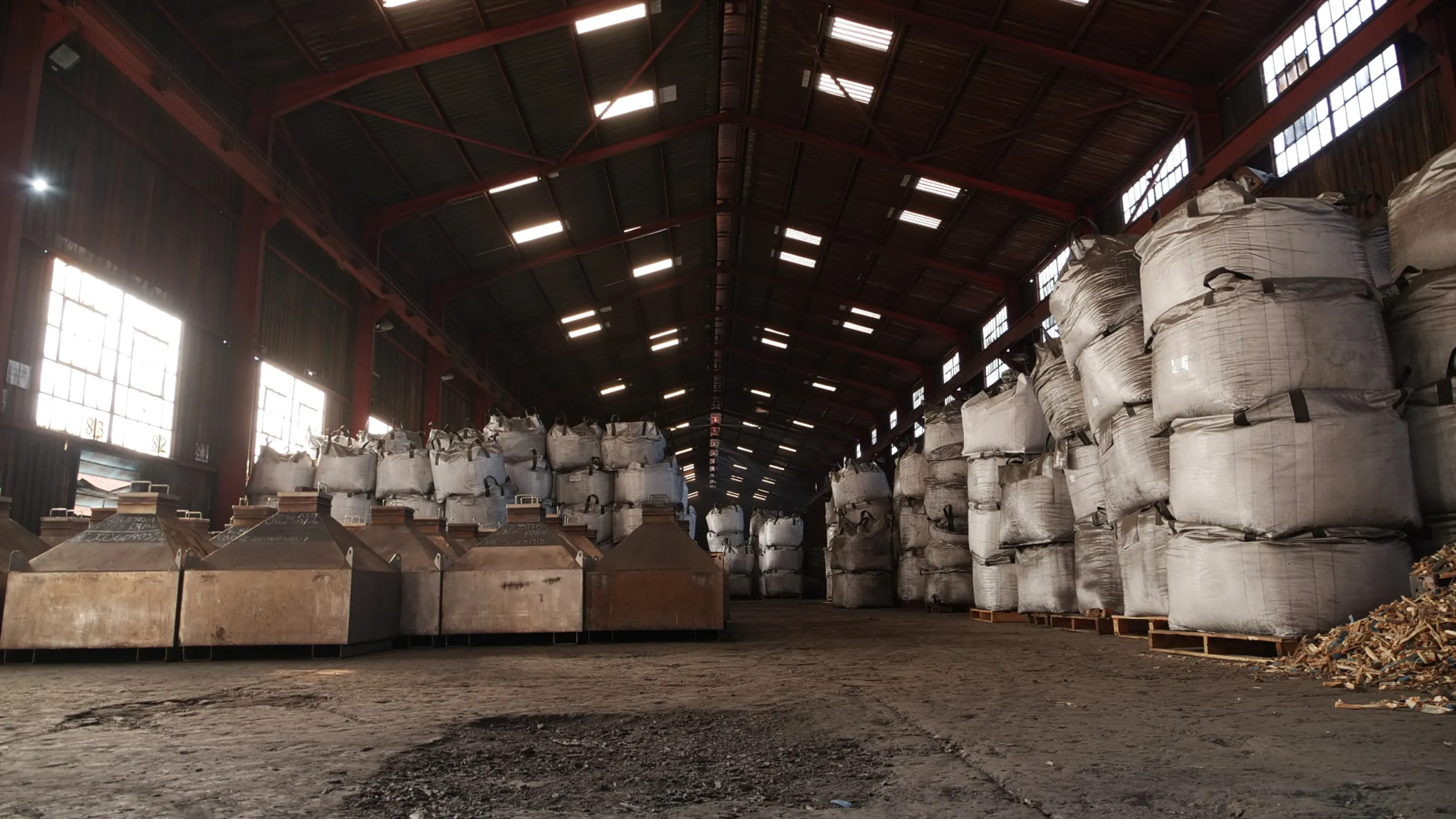 The warehouse at the charcoal plant in Brakpan, Johannesburg, South Africa, June 8, 2025. Thomson Reuters Foundation/Kim Harrisberg