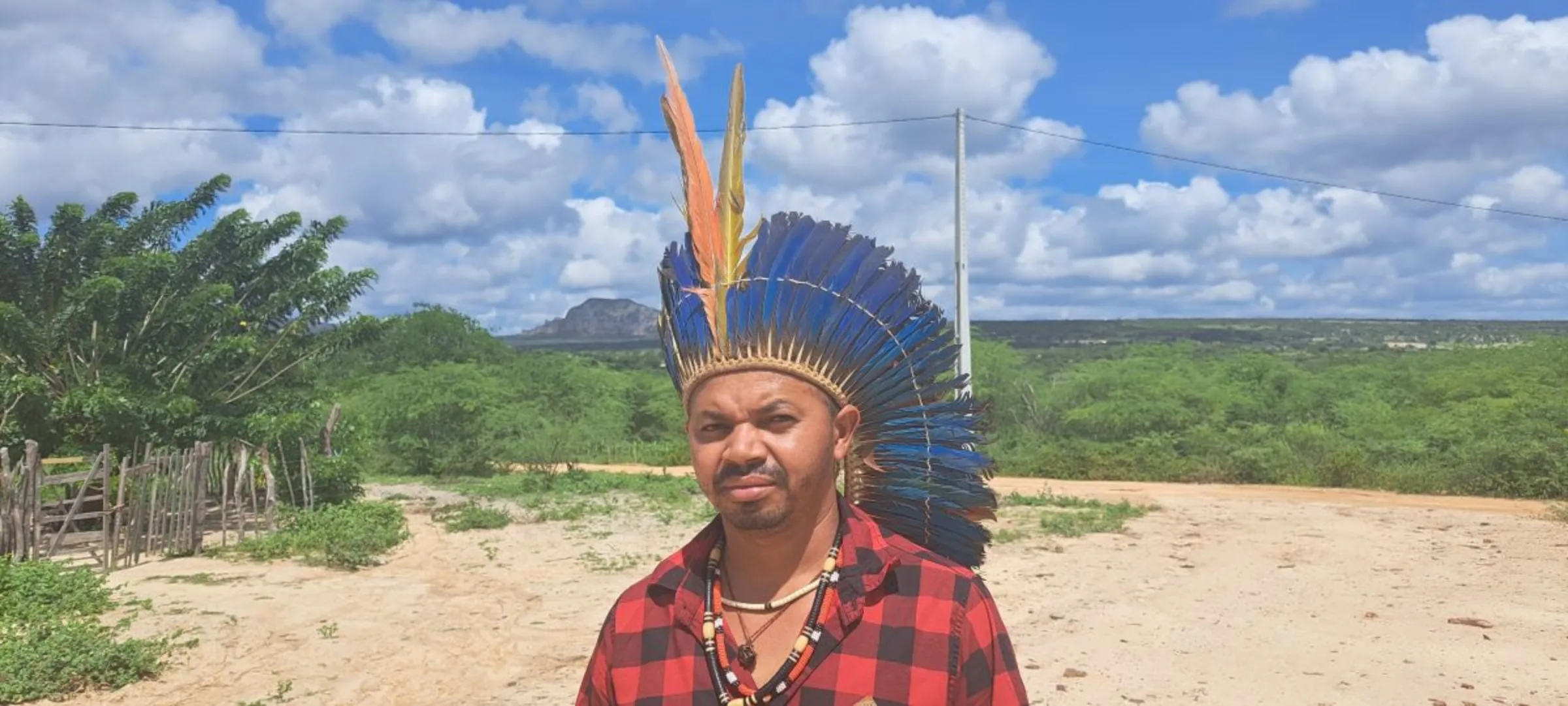 The leader of the Kapinawa people, Robério Francisco da Silva, poses for a picture near his house in Pernambuco, Brazil, May 15, 2023. Fabio Teixeira/Thomson Reuters Foundation