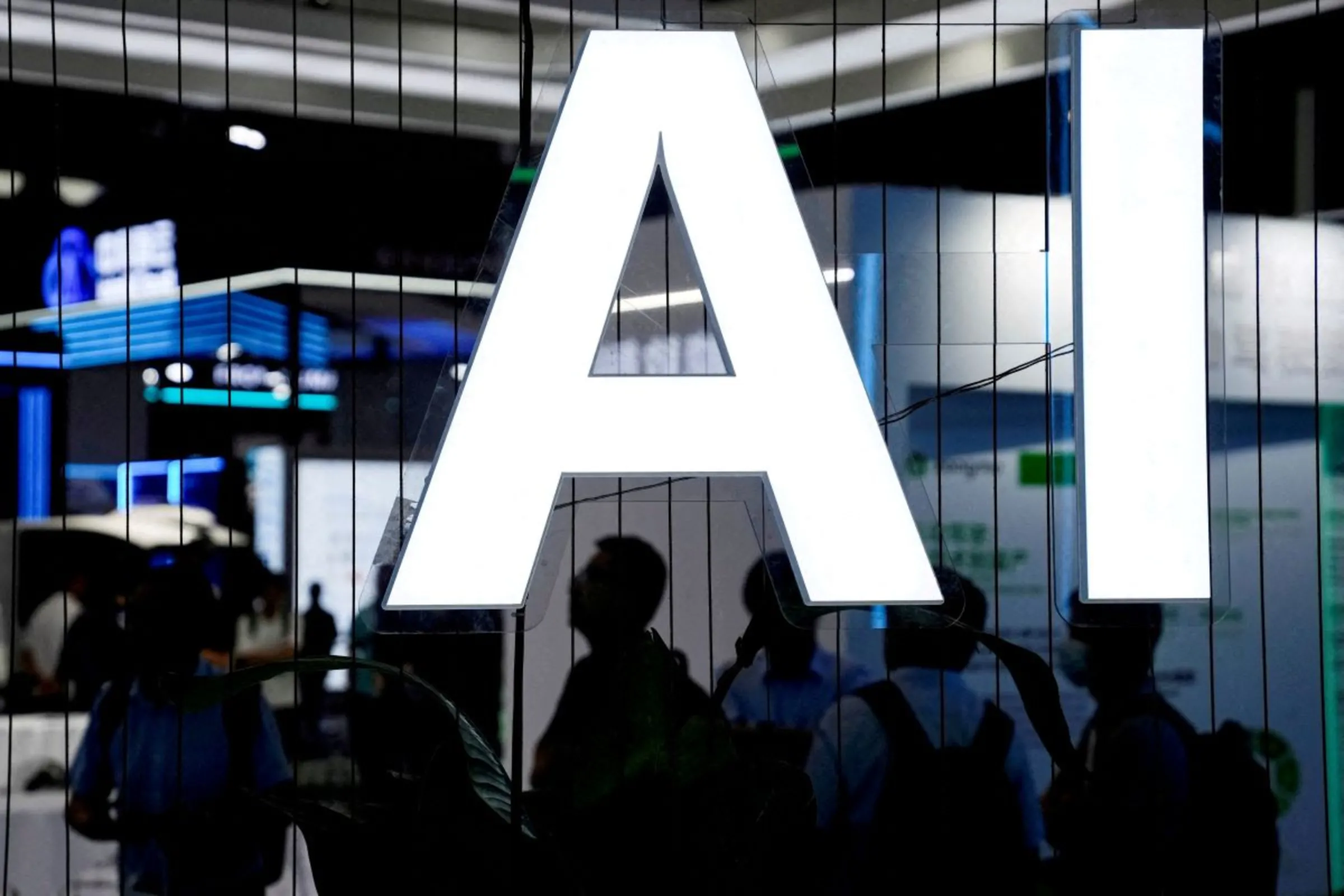An AI (Artificial Intelligence) sign is seen at the World Artificial Intelligence Conference (WAIC) in Shanghai, China July 6, 2023