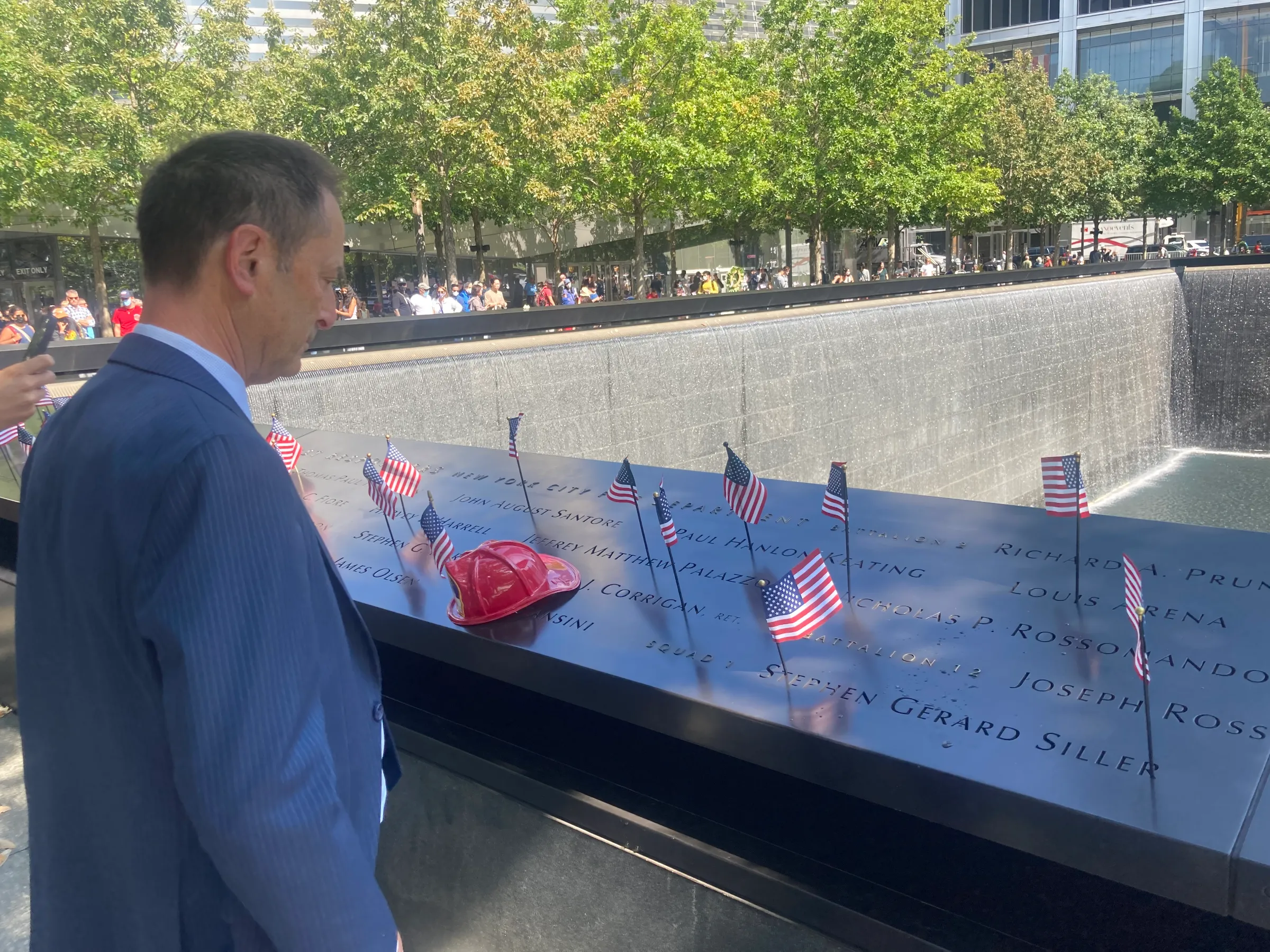 Attorney Michael Barasch at the 9/11 memorial in New York in September 2021. Michael Barasch & McGarry/Handout via Thomson Reuters Foundation