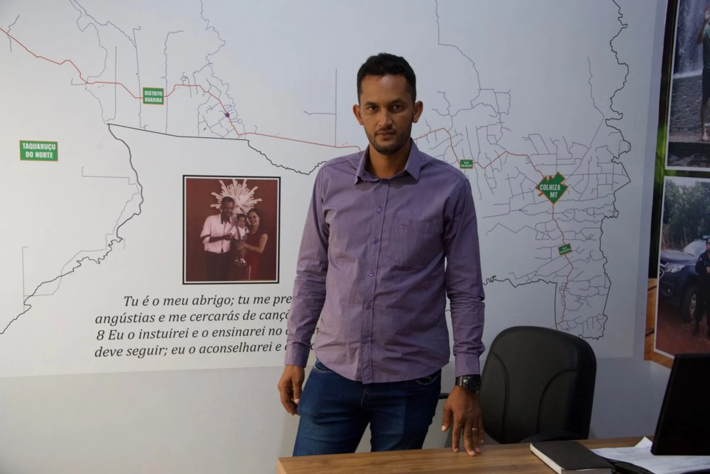 Colniza councilman Luis Carlos Silva poses for a picture in his office, in Colniza, in the state of Mato Grosso, Brazil, May 31, 2022