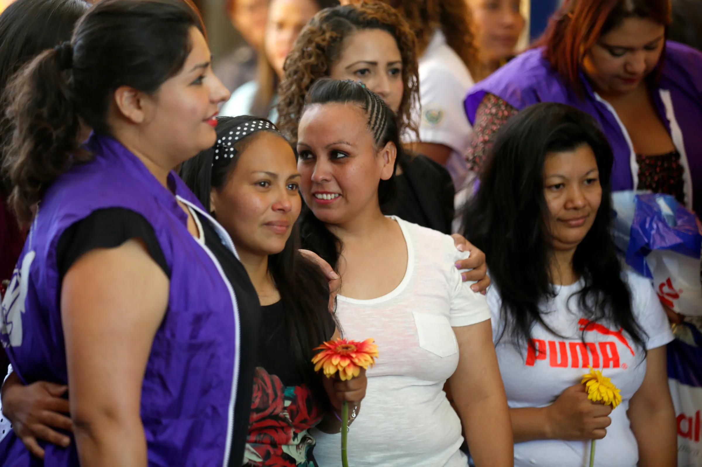 Women who were sentenced under charges of abortion, are released from jail after the Supreme Court of El Salvador commuted their sentence, in IIopango, El Salvador March 7, 2019. REUTERS/Jose Cabezas