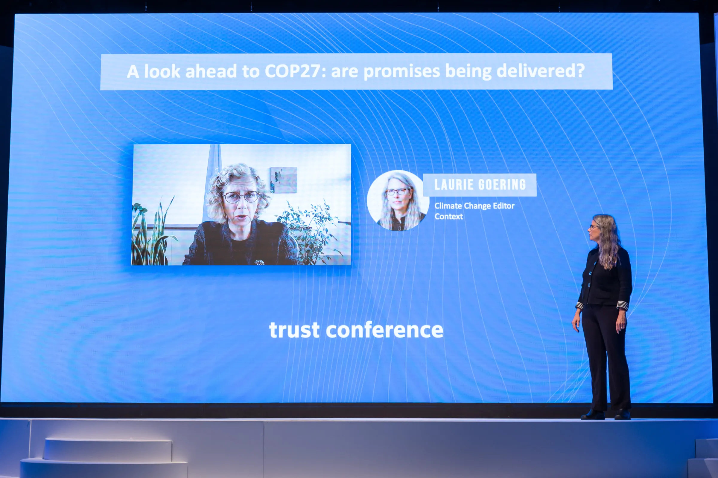 Inger Andersen, Director General of United Nations Environment Programme (UNEP) speaks during the 2022 Trust Conference October 27, 2022. Thomson Reuters Foundation/Ed Telling