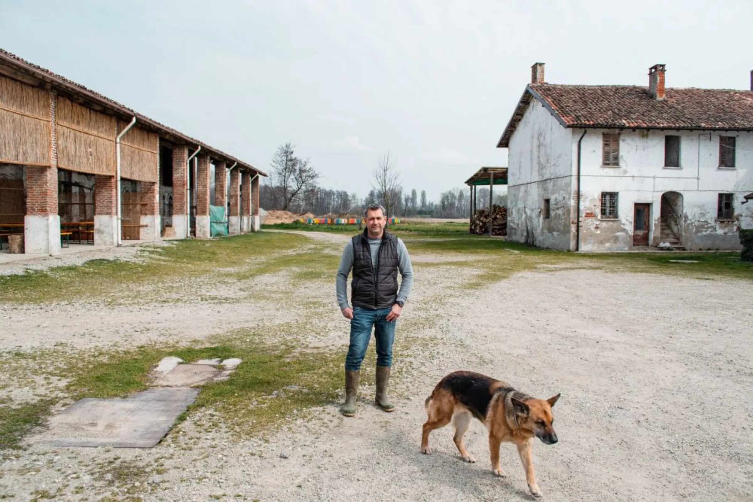 Farmer Alessandro Salmoiraghi, 49, in his farm, Cascina San Donato, in Abbiategrasso, Milan. March 19, 2023