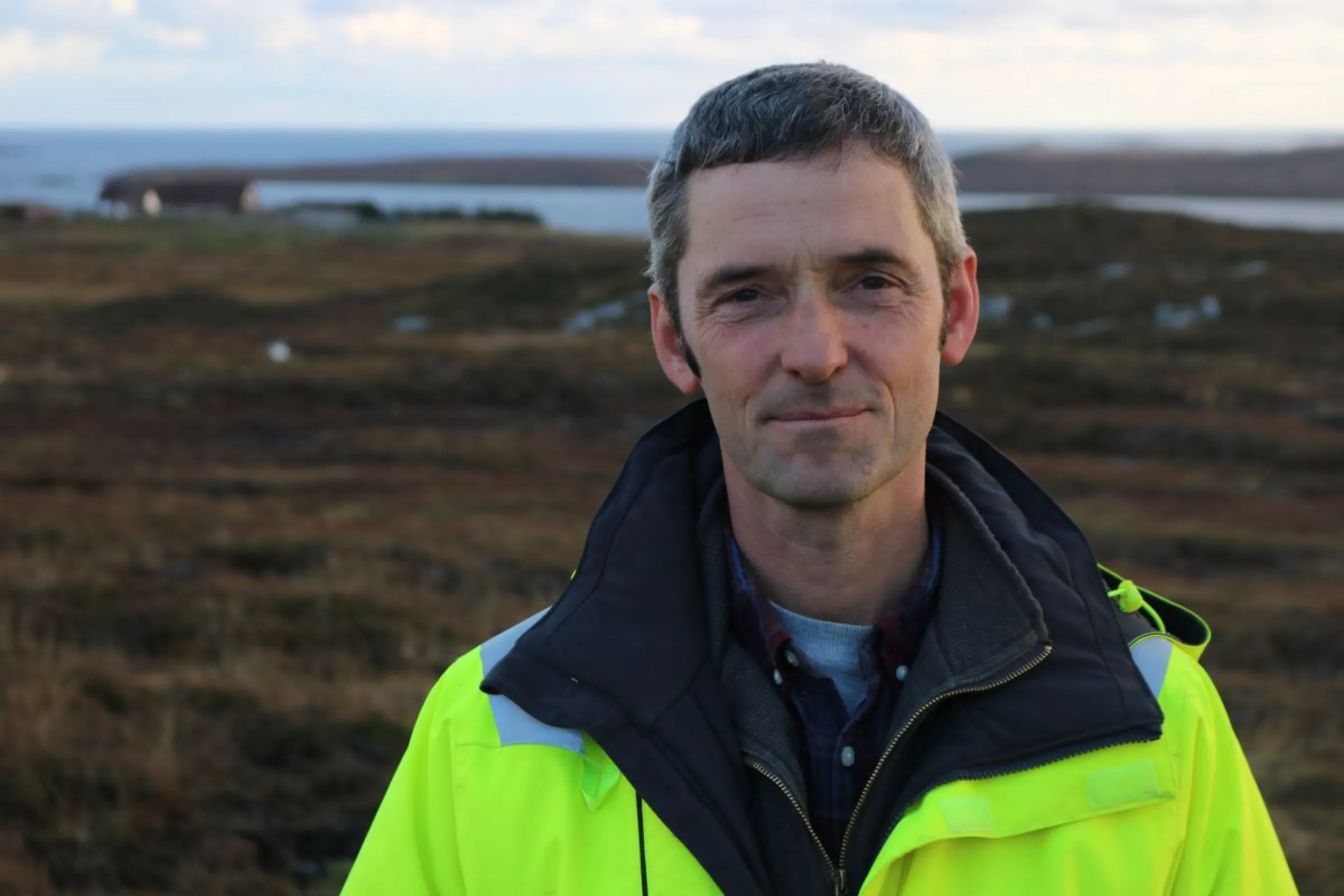 Steven Johnson founded a small business called Peatland Restoration Services in 2020 after learning about the ecosystem from his son, near Weisdale, Shetland, Scotland, November 1, 2023. Thomson Reuters Foundation/Jack Graham