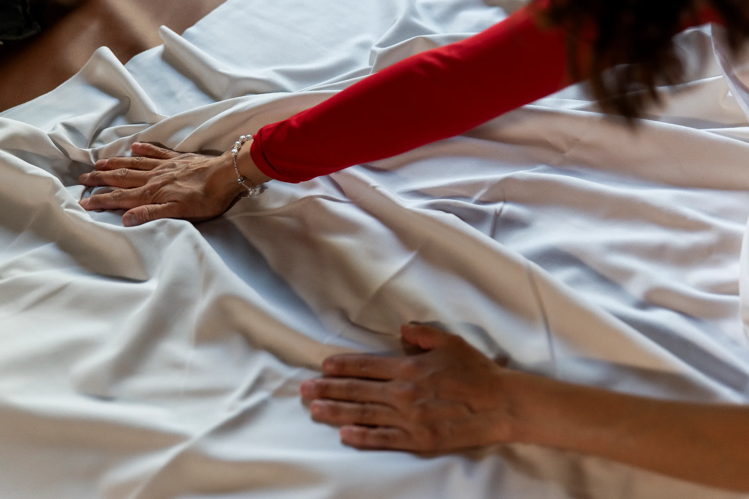 'Ángela' a sex worker prepares to meet a client at a hotel in Madrid, Spain. October 2022