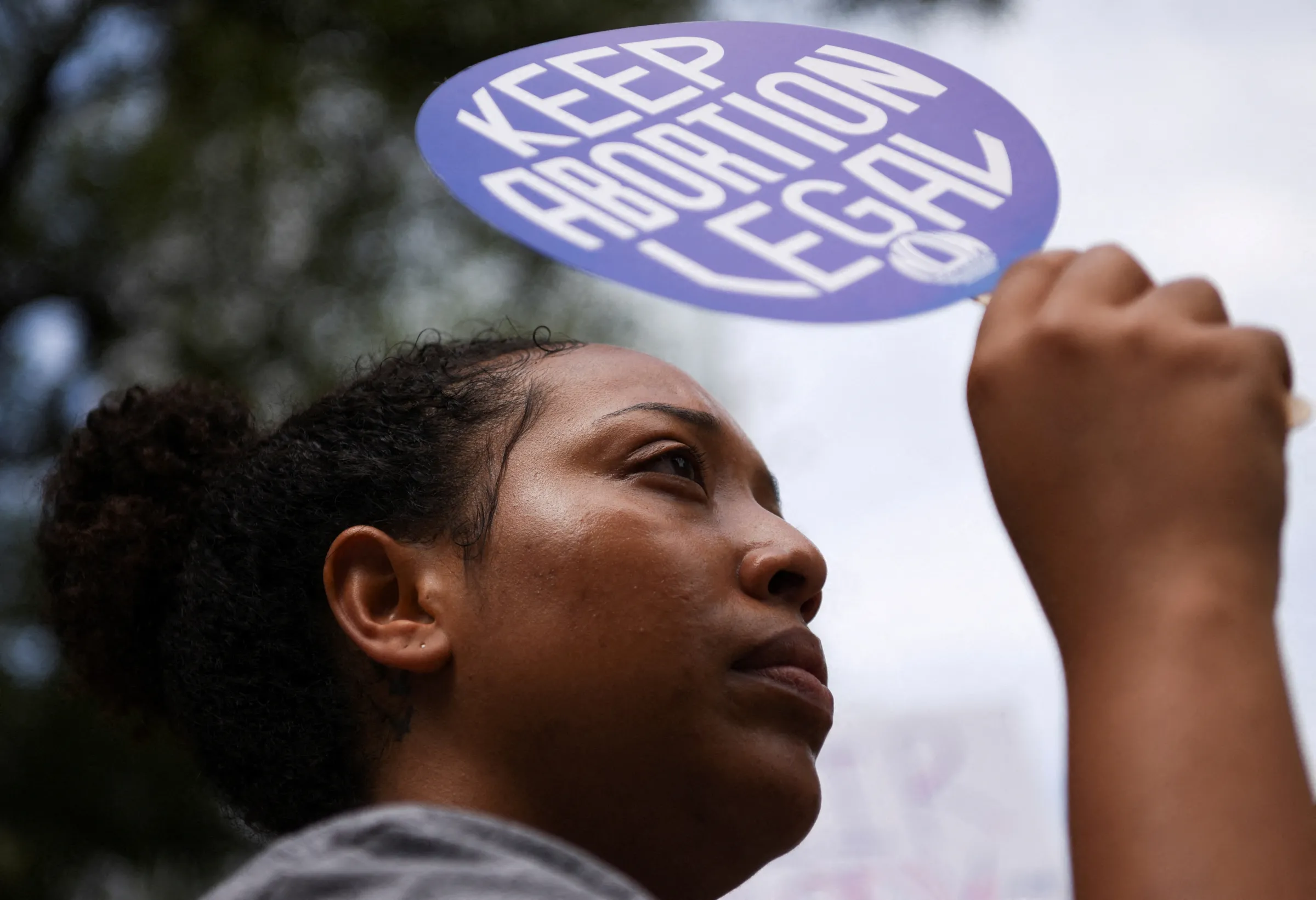 An abortion rights protester participates in nationwide demonstrations following the leaked Supreme Court opinion suggesting the possibility of overturning the Roe v. Wade abortion rights decision, in Houston, Texas, U.S., May 14, 2022.