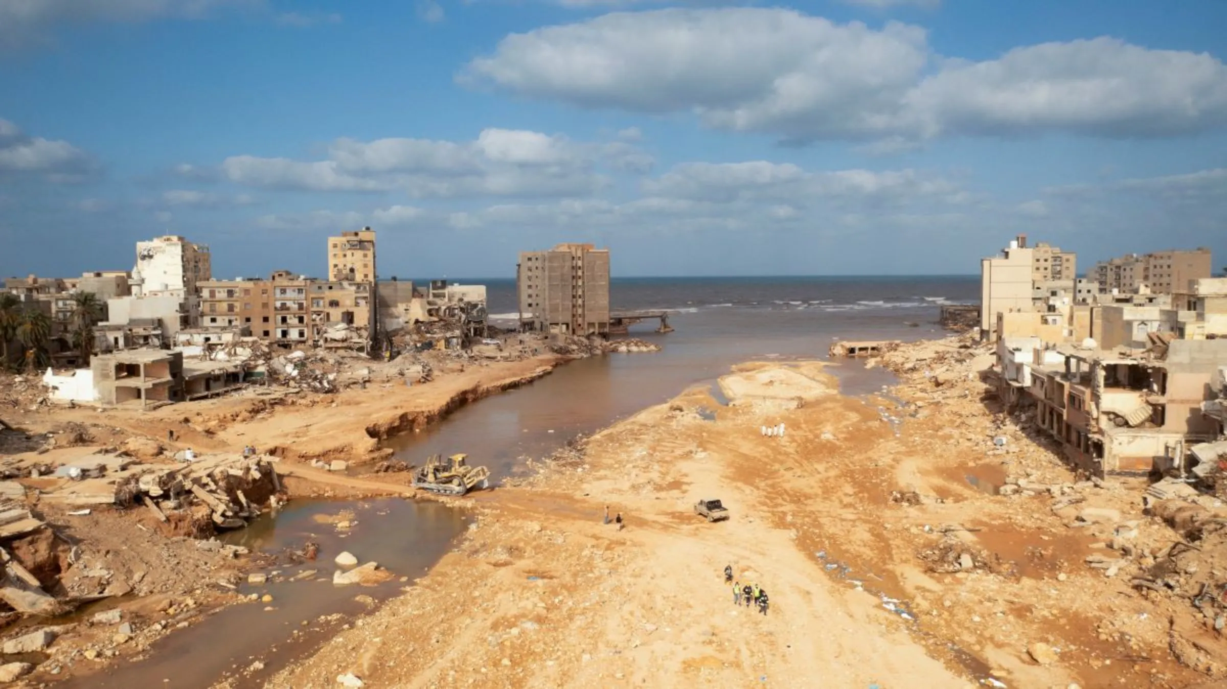 A general view shows destroyed buildings and houses in the aftermath of a deadly storm and flooding, in Derna, Libya September 18, 2023