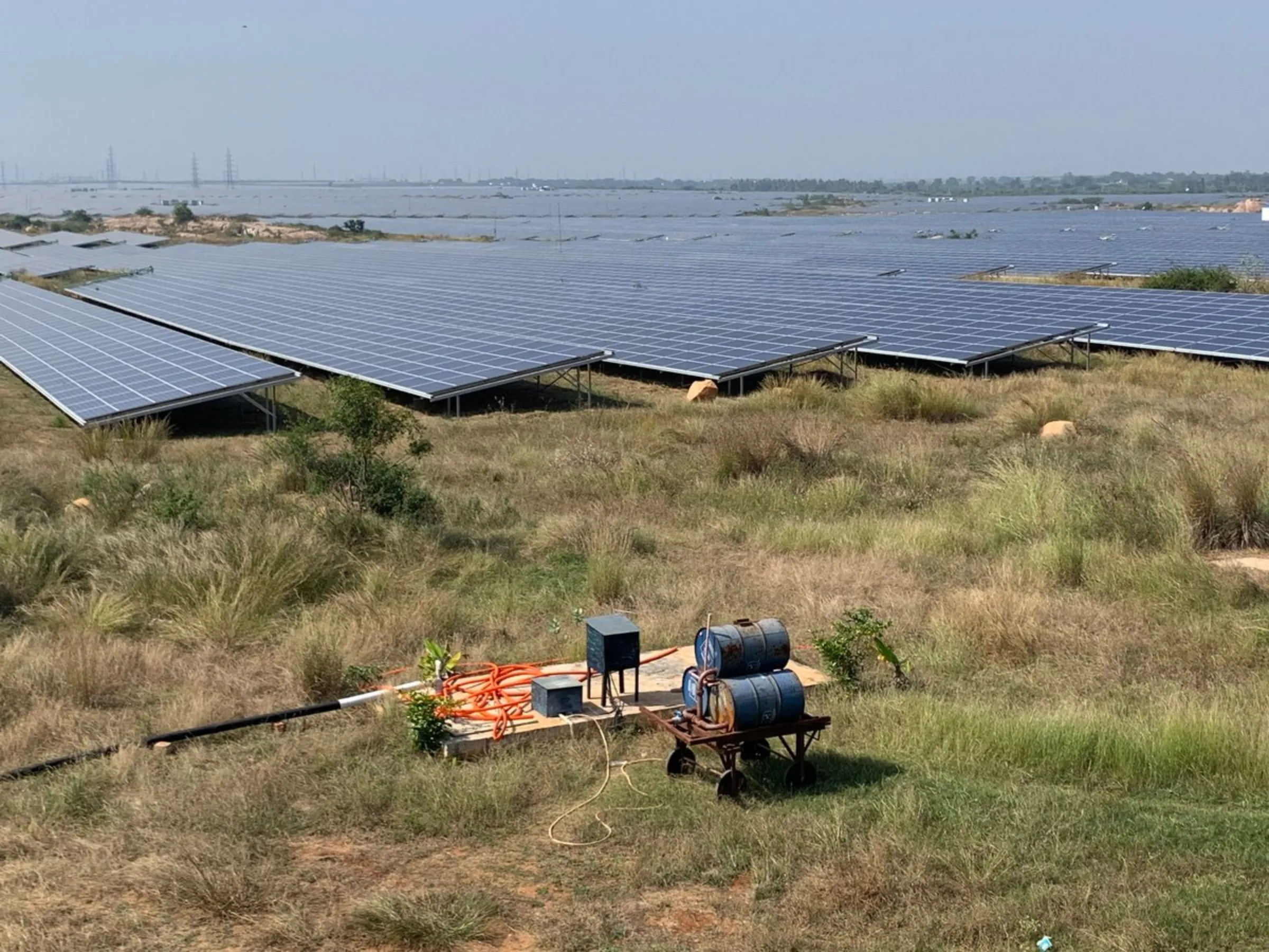 Thousands of solar panels dot the landscape in Pavagada in Karnataka, India, December 27, 2021