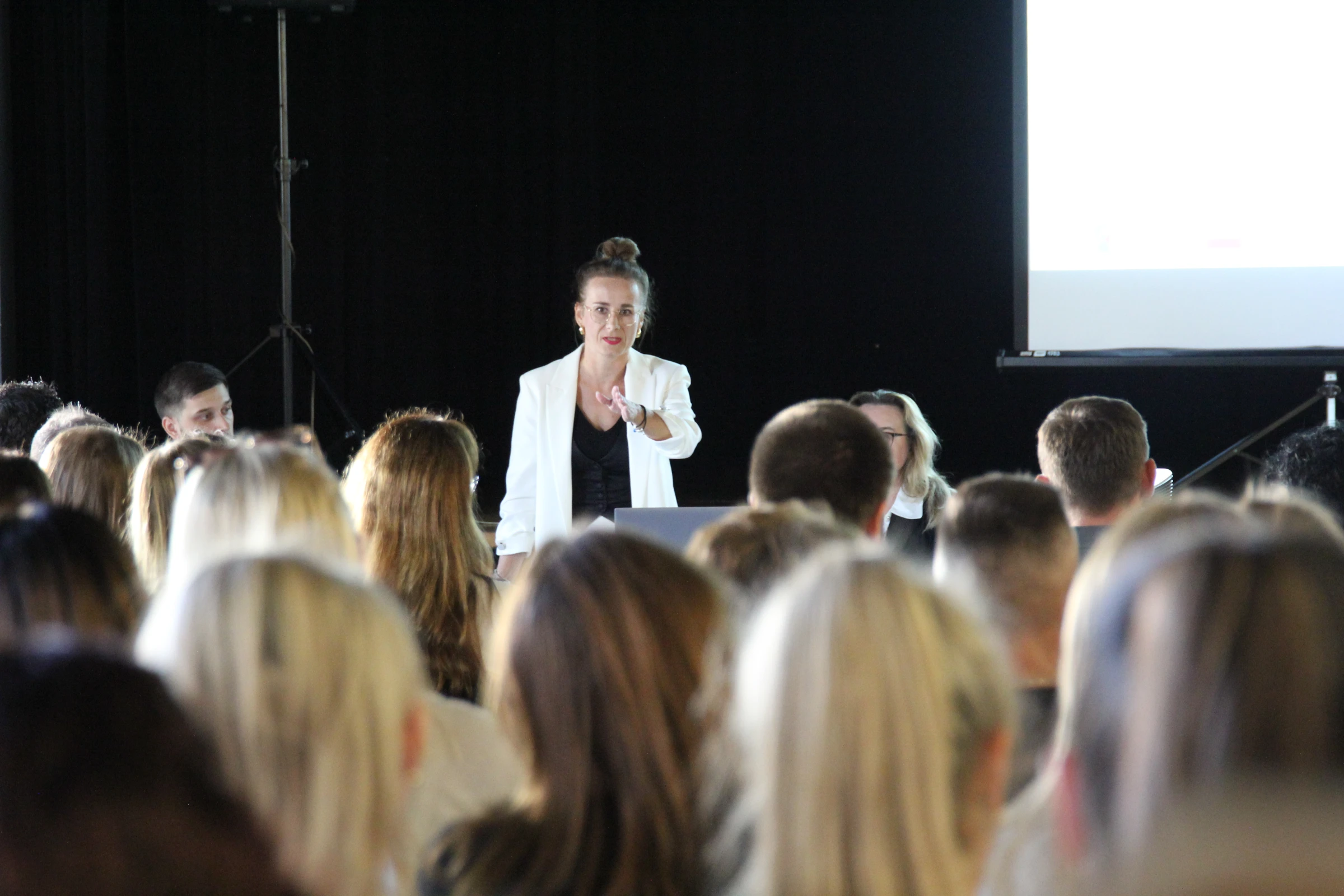 Residents gather to hear about vocational training funding opportunities at the local cultural centre. Bełchatów, Poland, September 9, 2024. Thomson Reuters/Joanna Gill
