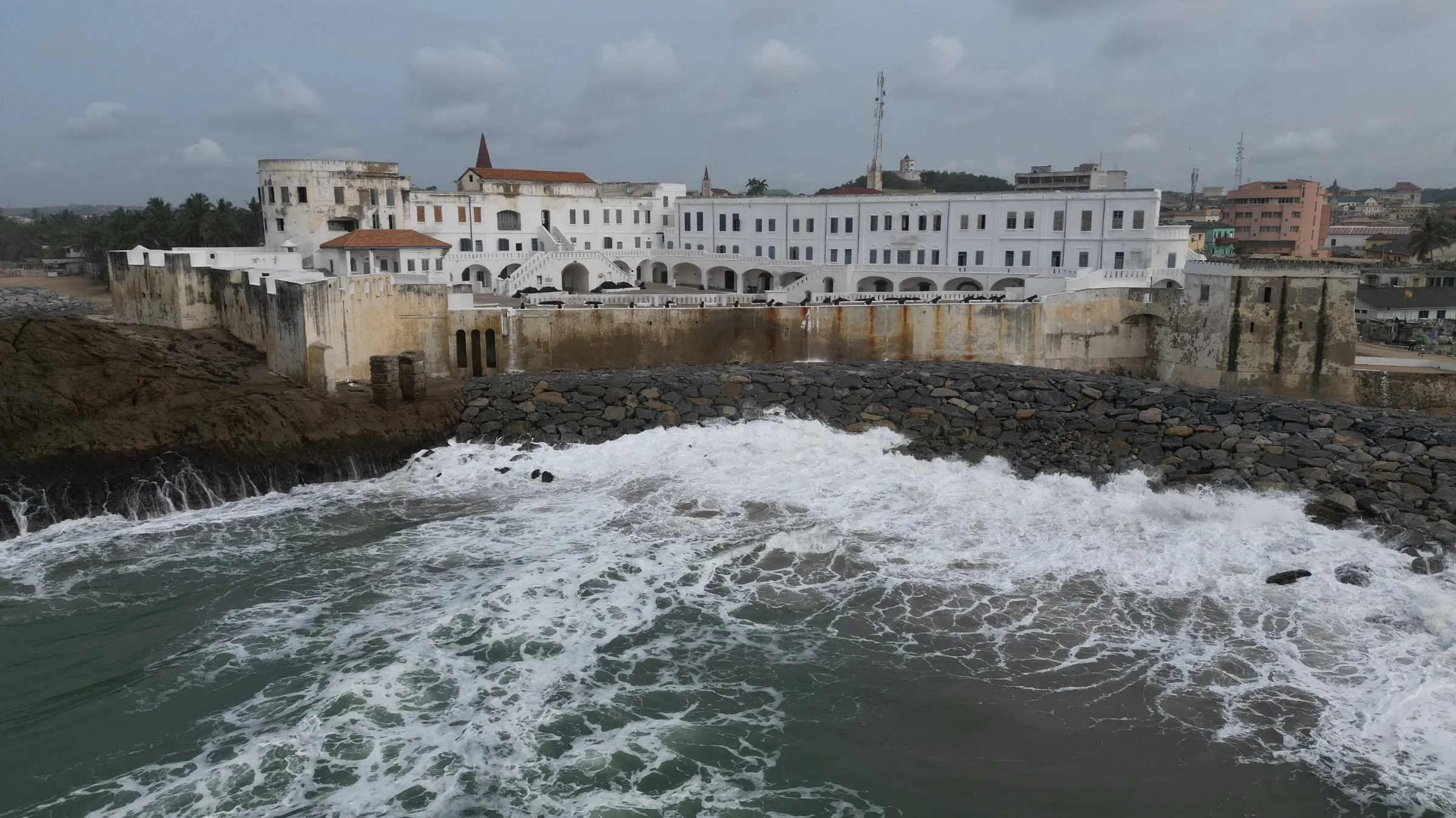 Cape Coast Castle, a 17th century slave post, on the Cape Coast, Ghana. August 9, 2022