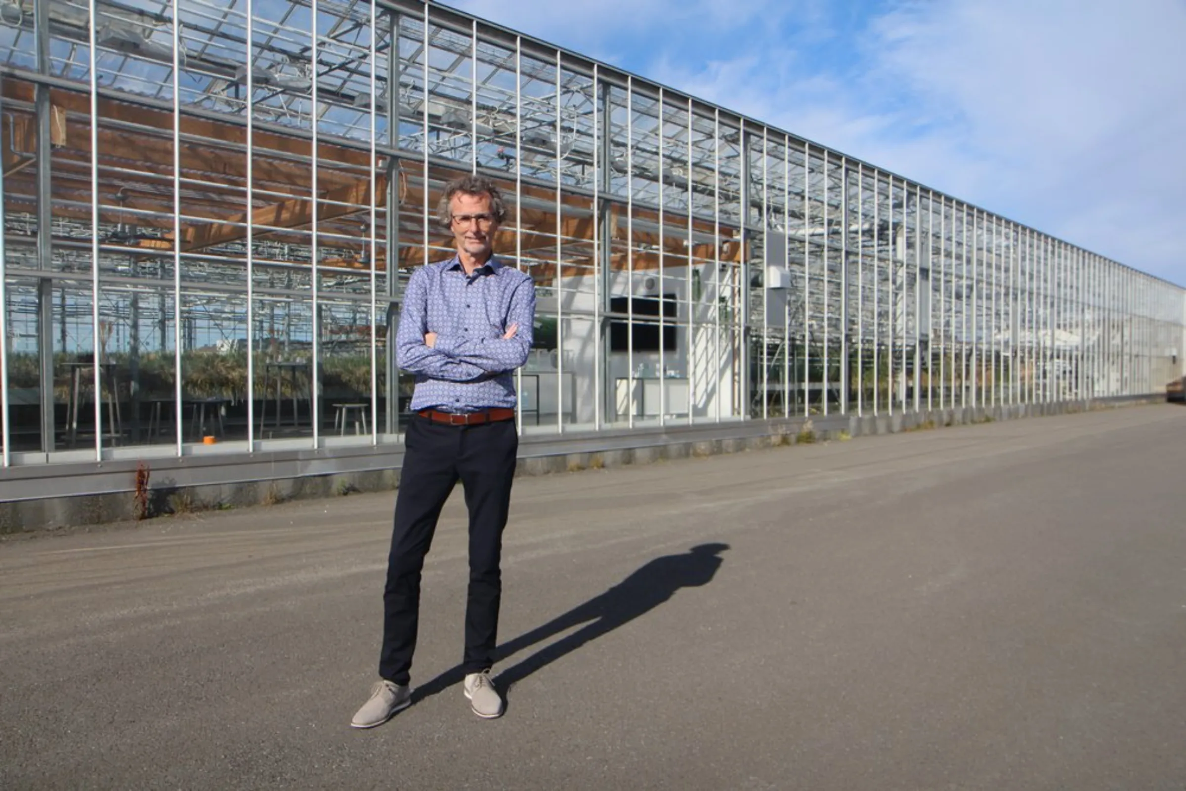 Bjorn Orvar, co-founder and Chief Scientific Officer at ORF Genetics, poses for a photo outside the company’s greenhouse in southwest Iceland on August 24, 2020