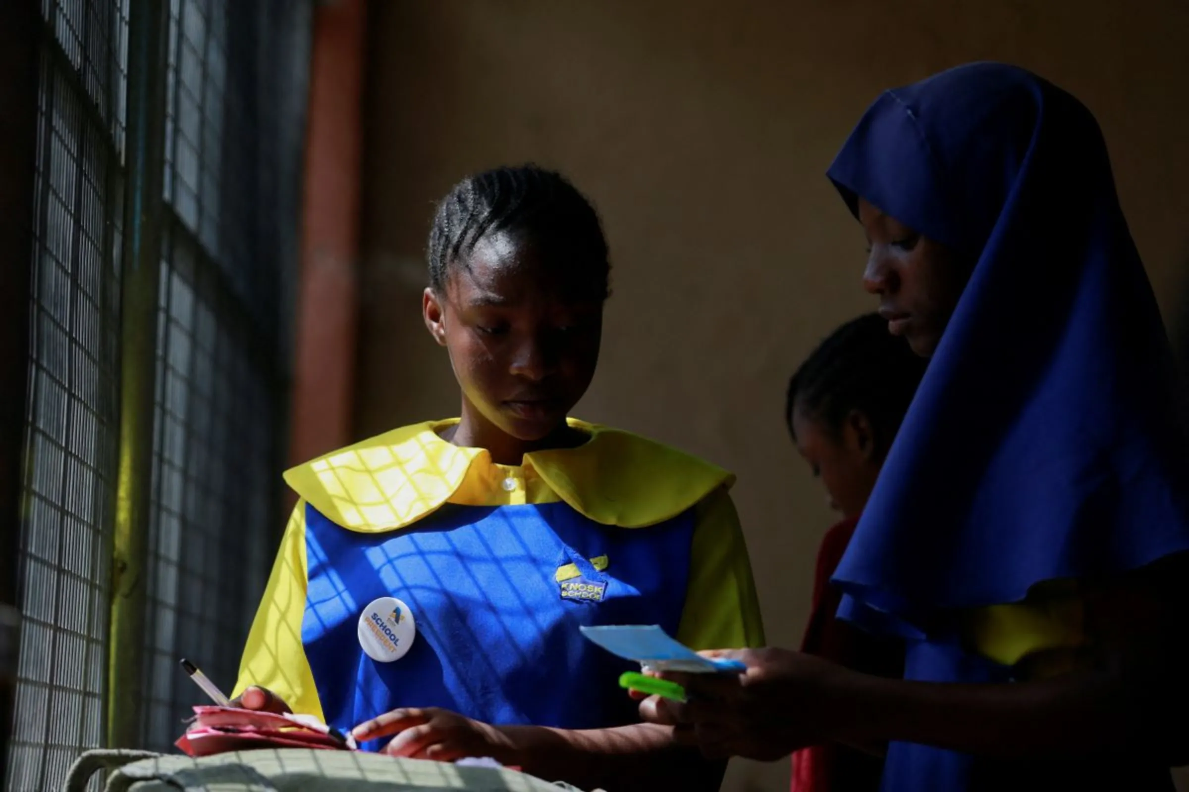 A student attends a class at an Abuja secondary school, February 18, 2022.