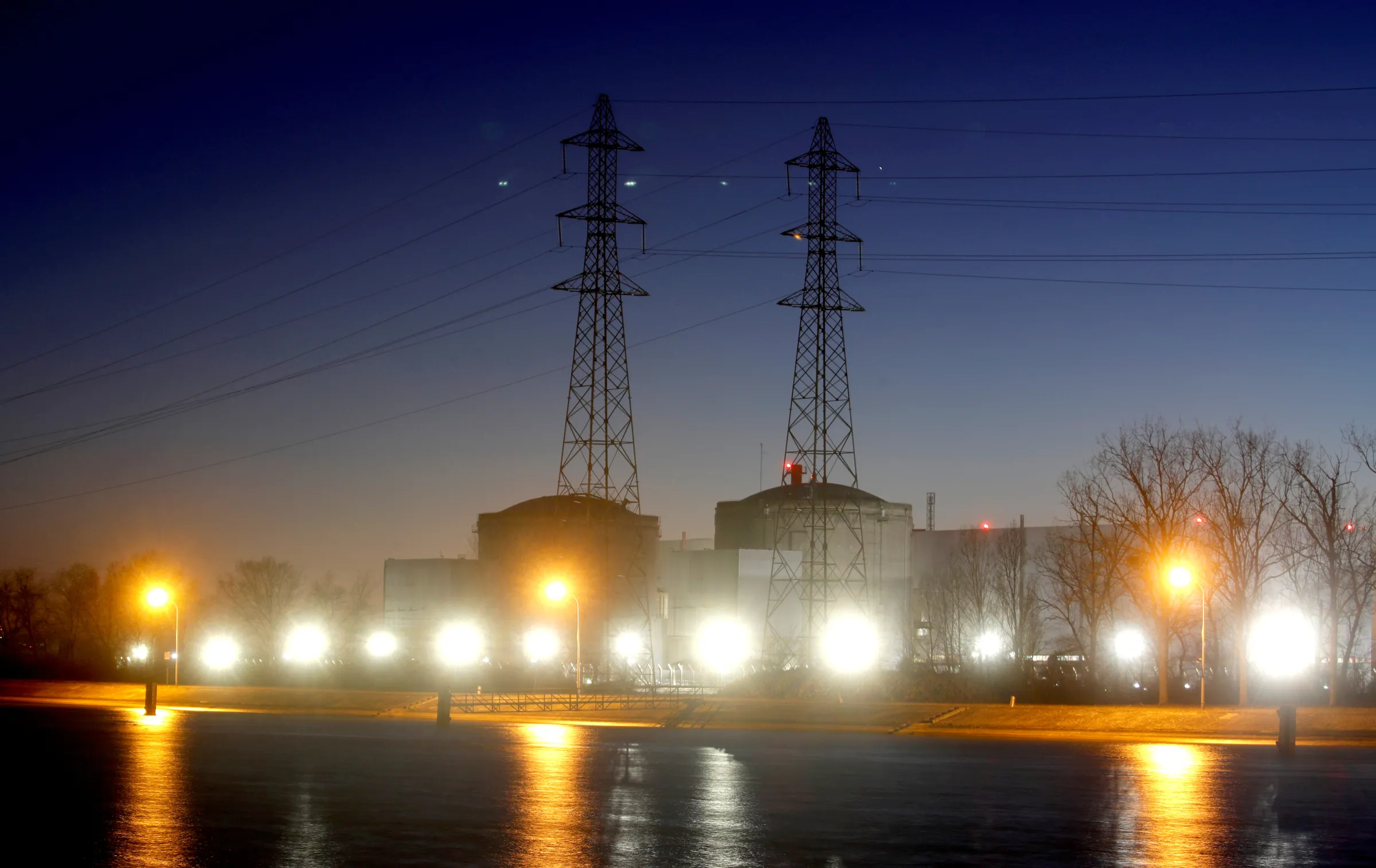 A night view shows France's oldest Electricite de France (EDF) nuclear power plant