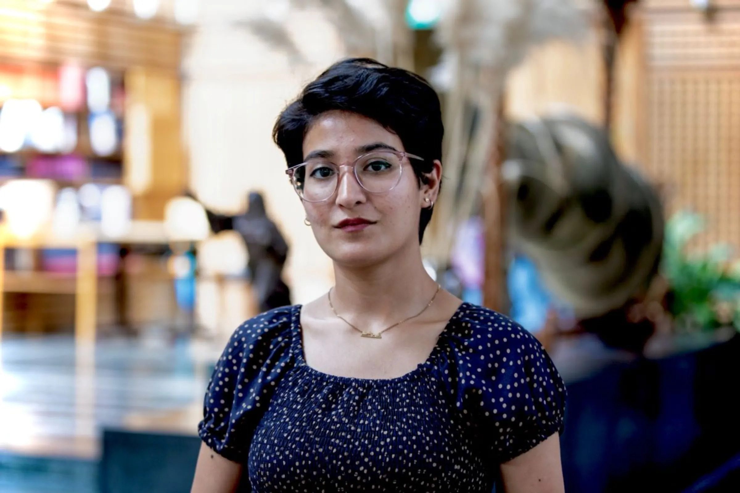 Nepalese lawyer Neha Gurung, who was previously stateless, attends a global summit on equal nationality laws in Geneva, Switzerland. Photo taken June 14, 2023. UNHCR/Susan Hopper/Handout via Thomson Reuters Foundation