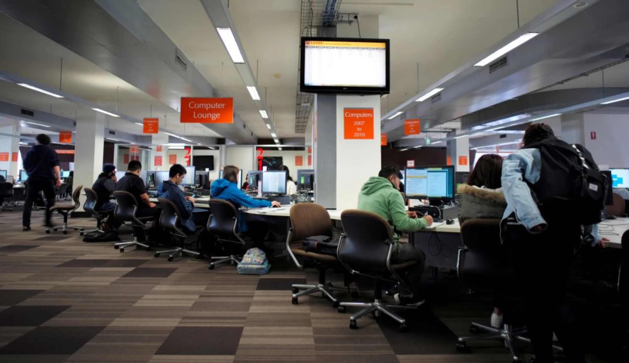 Students work on computers in the computer lounge at the campus of the University of New South Wales in Sydney, Australia, August 4, 2016
