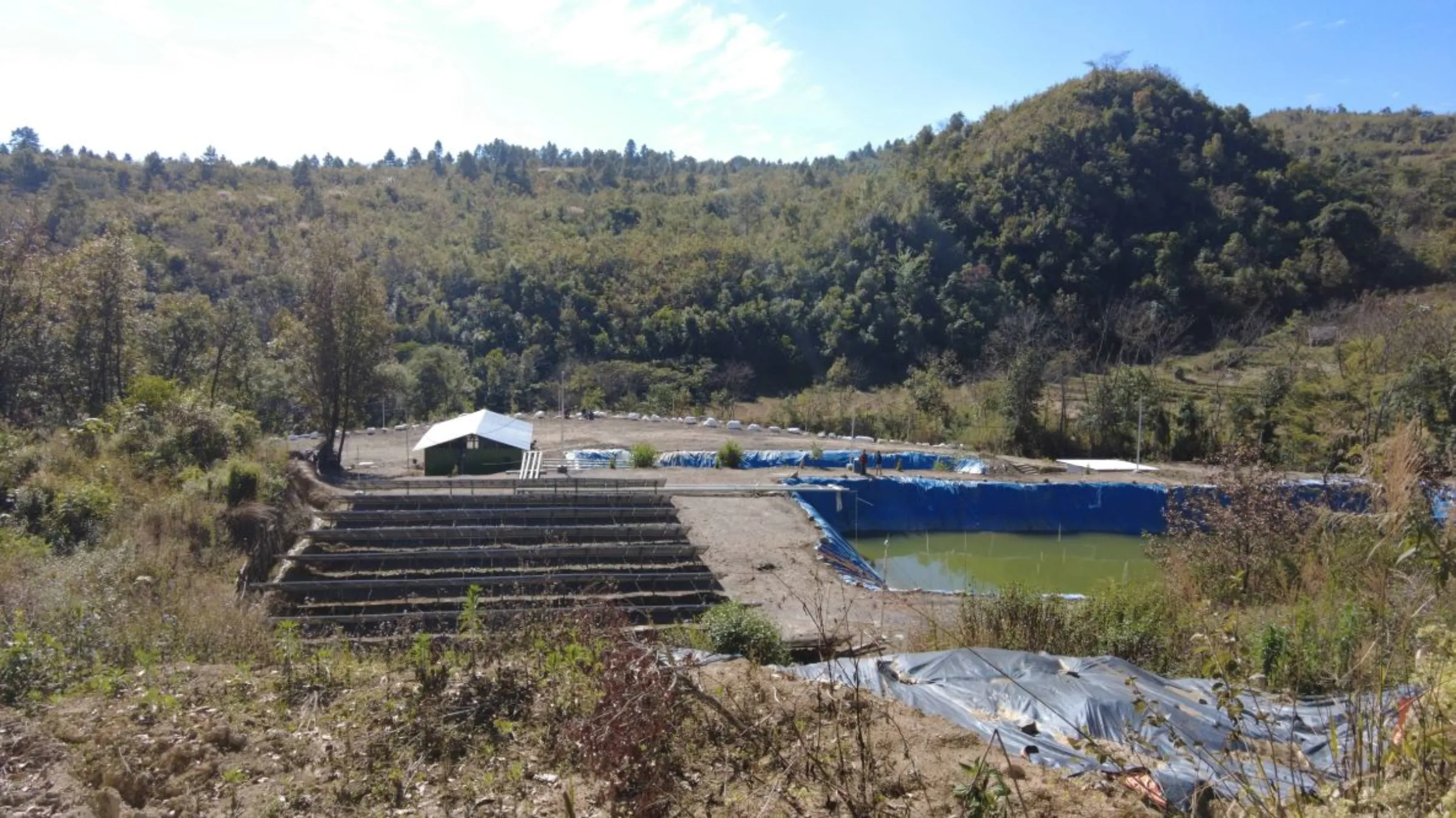 The solar-driven pumped storage hydropower project in the Hengbung village of Manipur, India, September 14, 2022