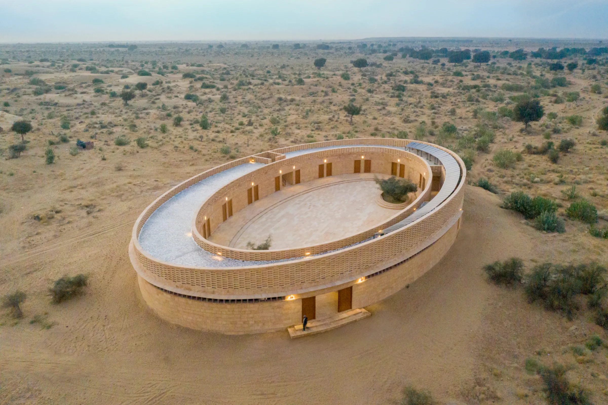 Students at the Rajkumari Ratnavati Girls School in northwest India include the daughters of the men who built it. Photo taken 2021 by Vinay Panjwani. Diana Kellogg Architects/Handout via Thomson Reuters Foundation