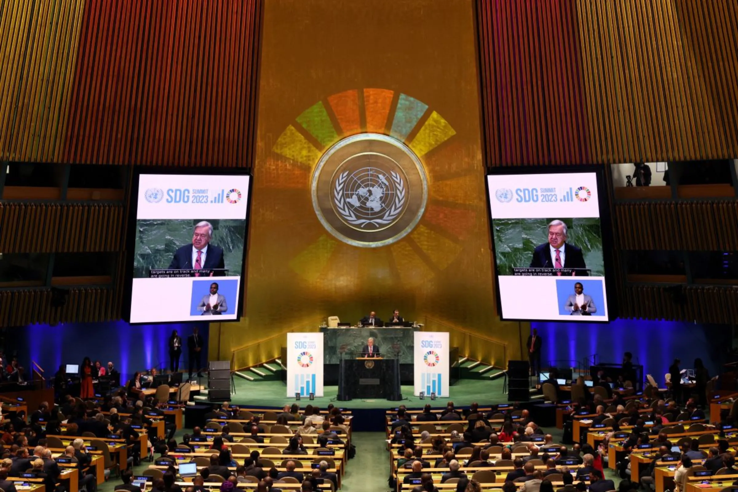 United Nations Secretary-General Antonio Guterres delivers a statement during the opening of the Sustainable Development Goals (SDG) Summit 2023, at U.N. headquarters in New York City, New York, U.S., September 18, 2023. REUTERS/Mike Segar