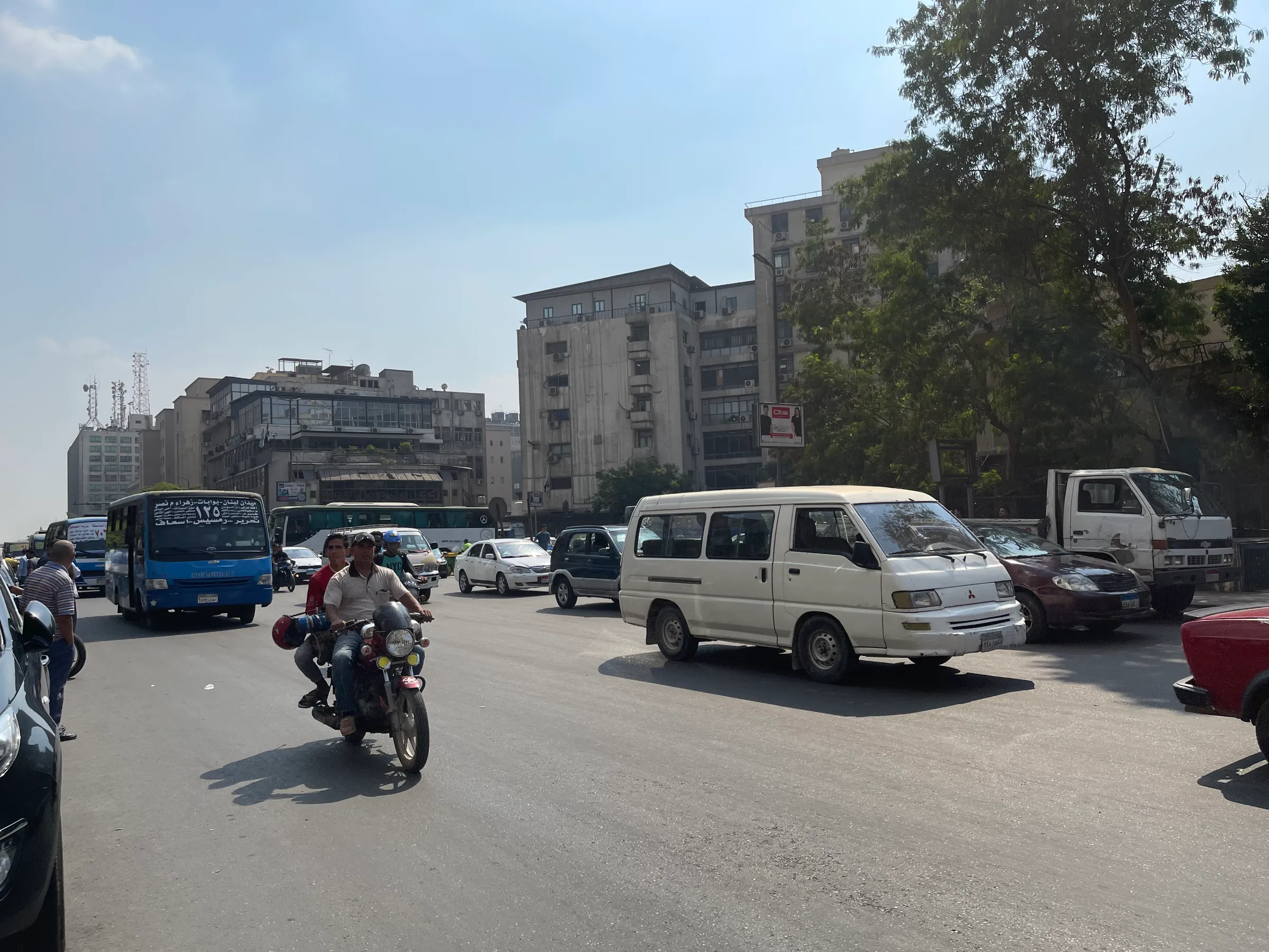 A ride-hailing bus seen on a street in downtown Cairo, Egypt