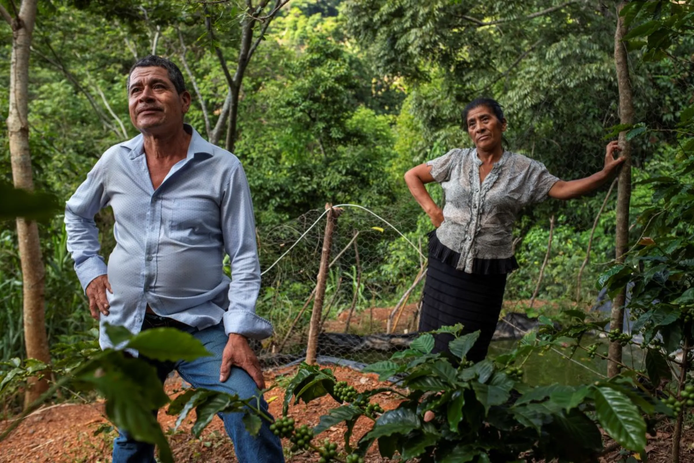 The Lorenza family, whose son migrated to the United States earlier this year, at their small farm in the eastern province of Chiquimula, Guatemala, September 7, 2023. Thomson Reuters Foundation/Fabio Cuttica