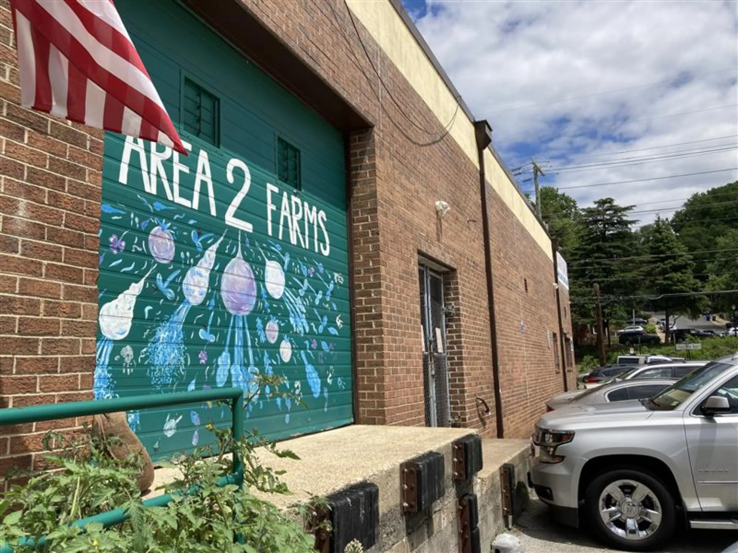 Outside an urban vertical farm operation in Arlington, Virginia, in May 2025. Thomson Reuters Foundation/Carey L. Biron