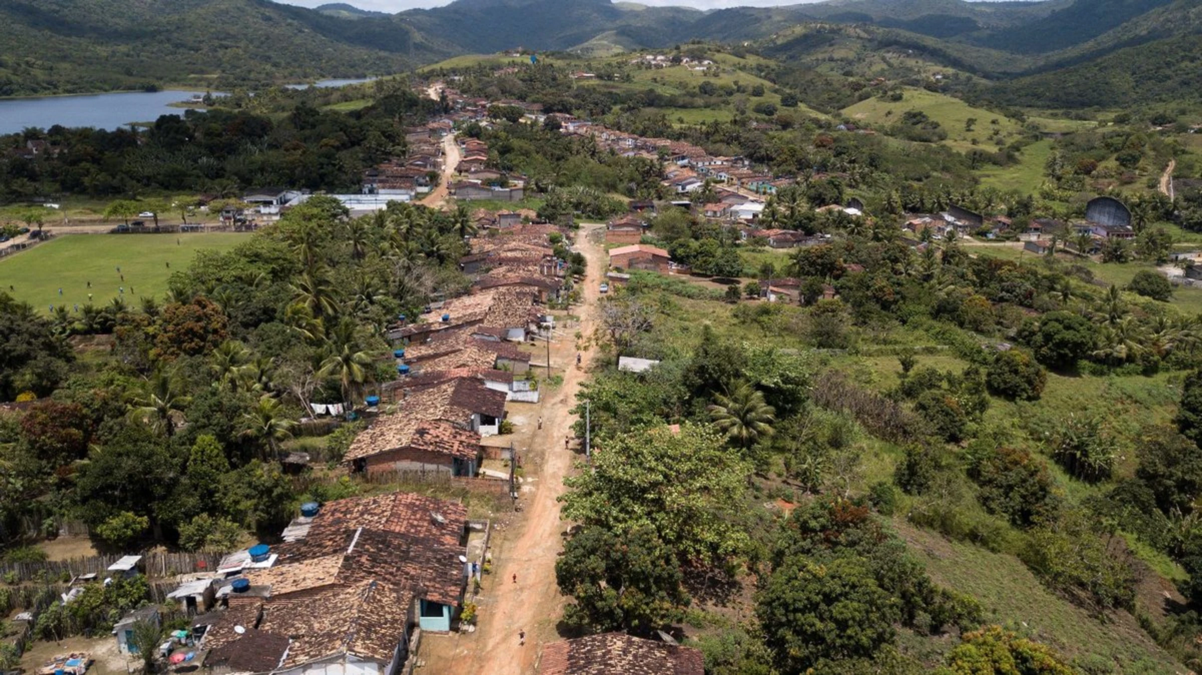The city of Atalaia, a sugarcane producing hub, seen from above on September 26, 2021