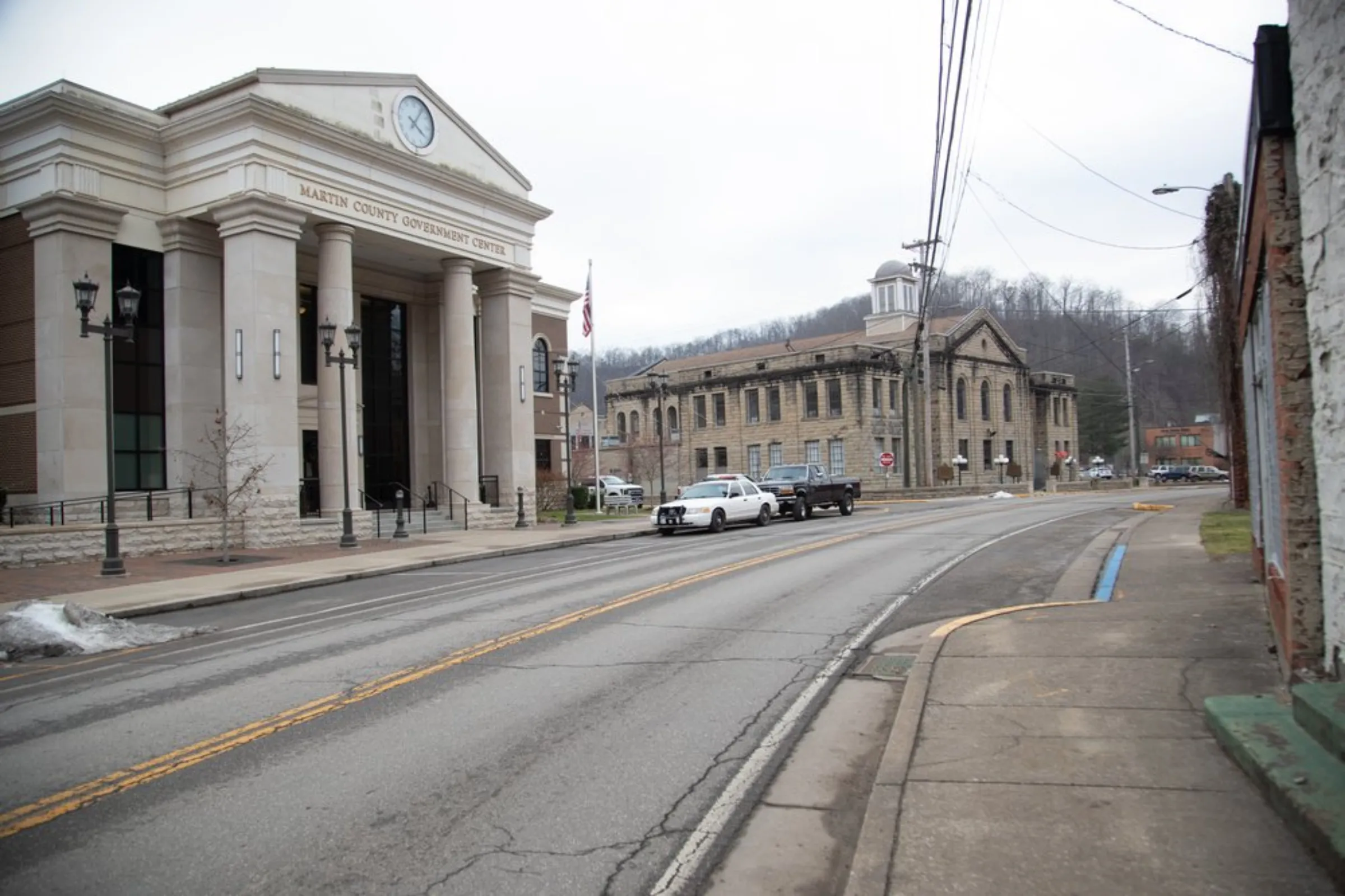 A view of the Martin County government center in downtown Inez, Kentucky, January 25, 2022. Thomson Reuters Foundation/Amira Karaoud