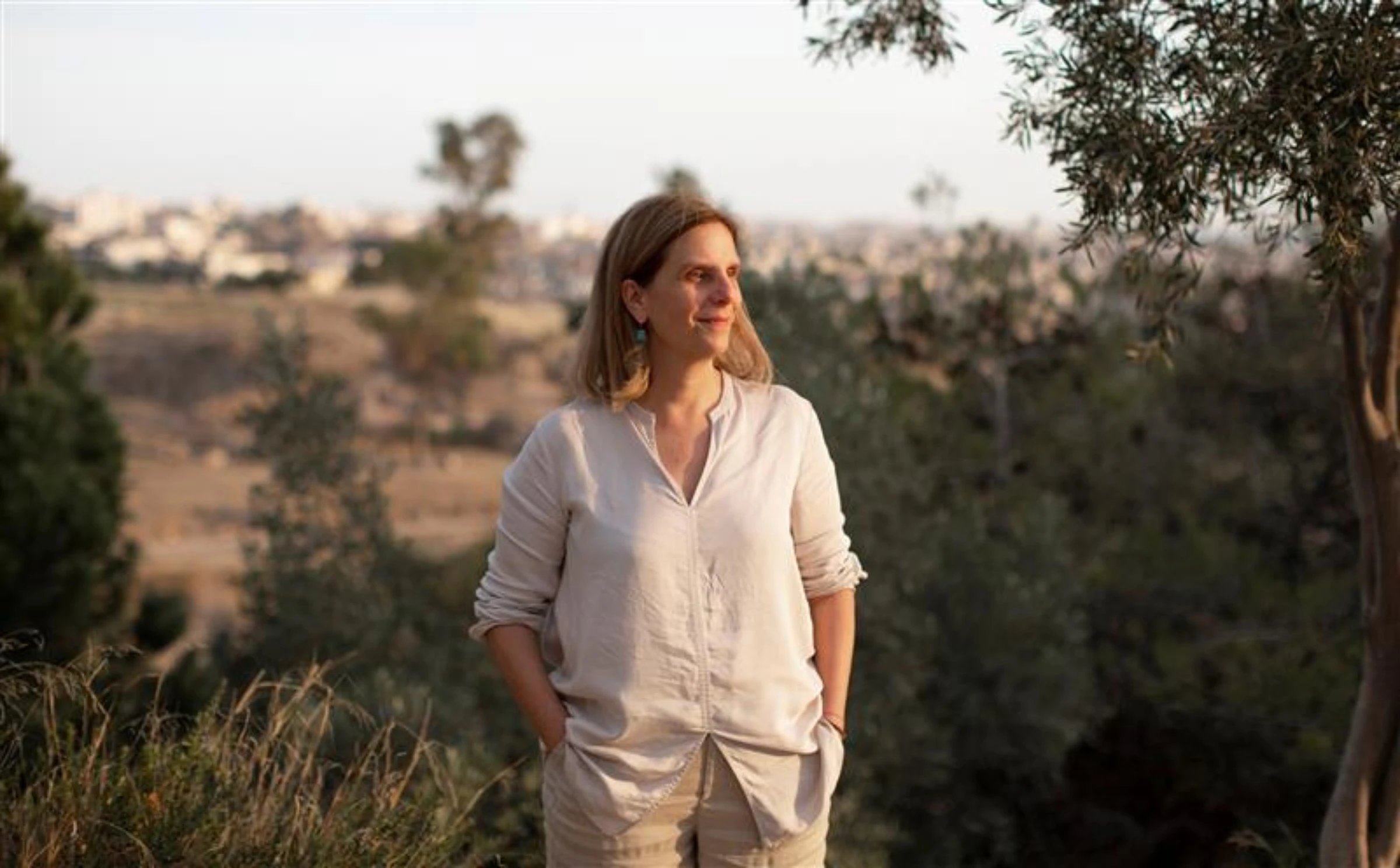 Eleni Myrivili, global chief heat officer for UNEP, is pictured on Filopappou Hill in Athens, Greece, in 2023. Irene Vourloumi/Handout via Thomson Reuters Foundation