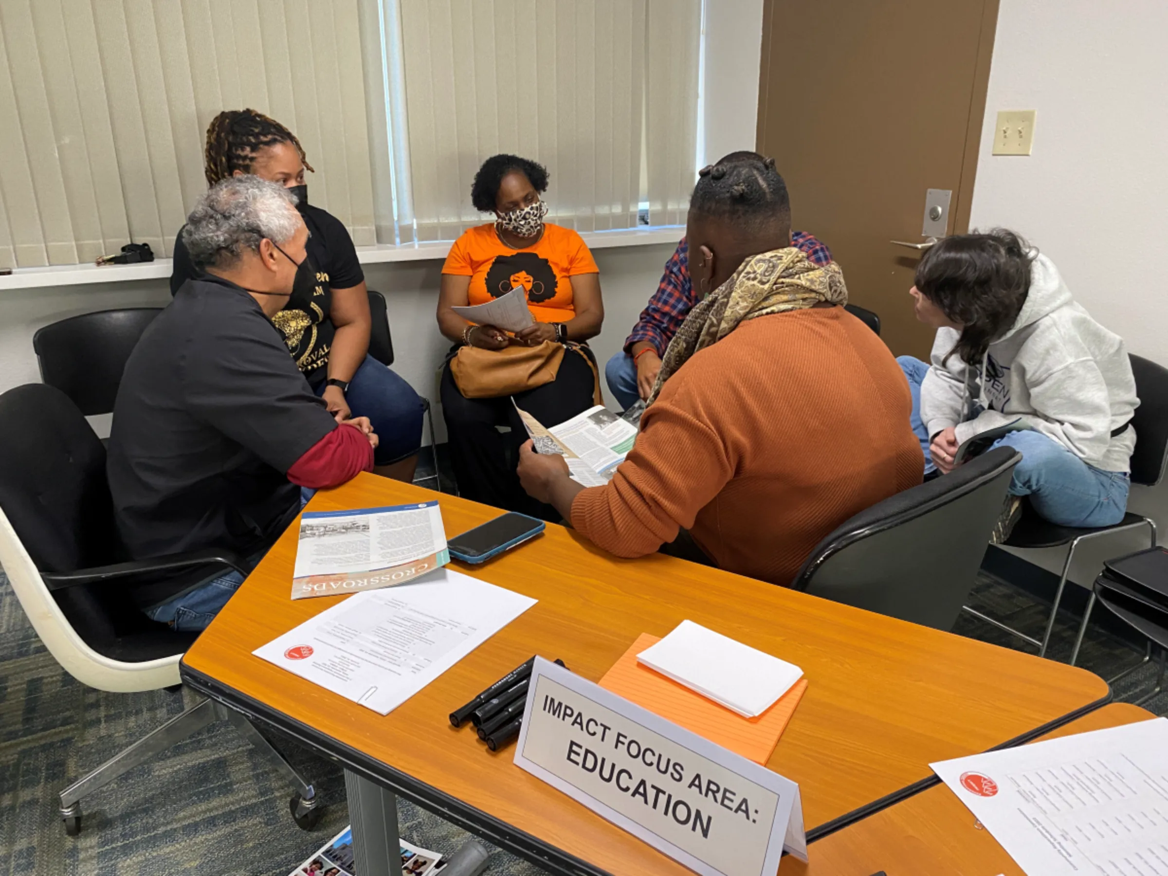 People take part in a thematic breakout session on local reparations on September 23, 2022, in Asheville, North Carolina. Kim Miller/Handout via Thomson Reuters Foundation