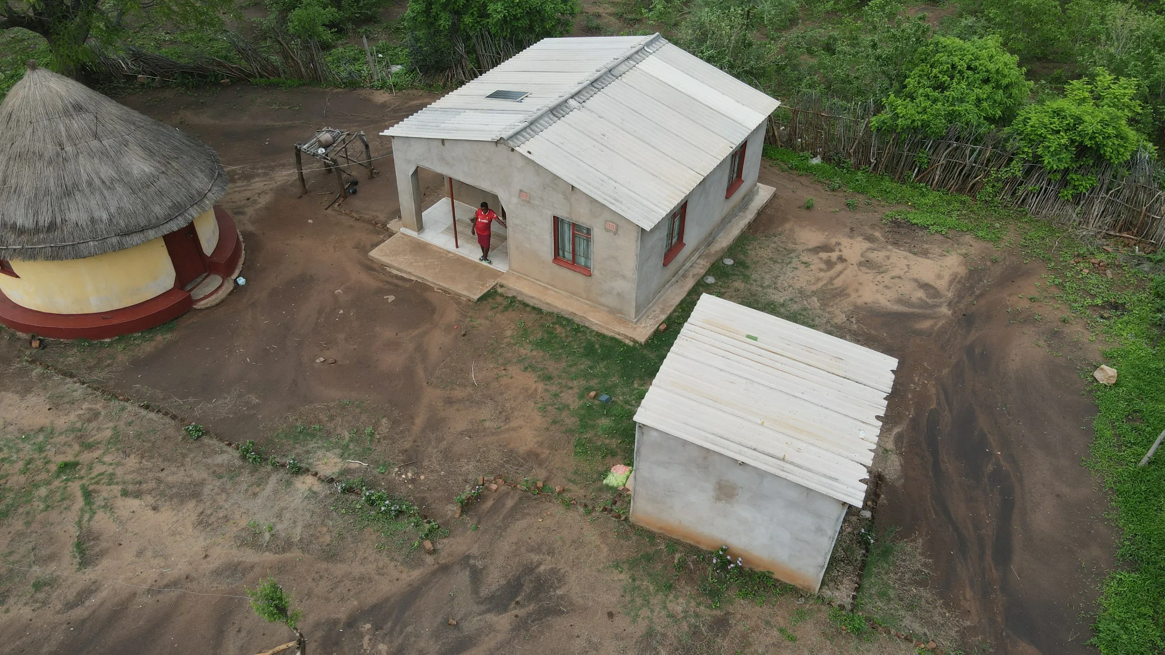 A birdeye's view of Joyce Chaipa's house in Rushinga, Zimbabwe on December 7, 2025. Thomson Reuters Foundation/Farai Shawn Matiashe