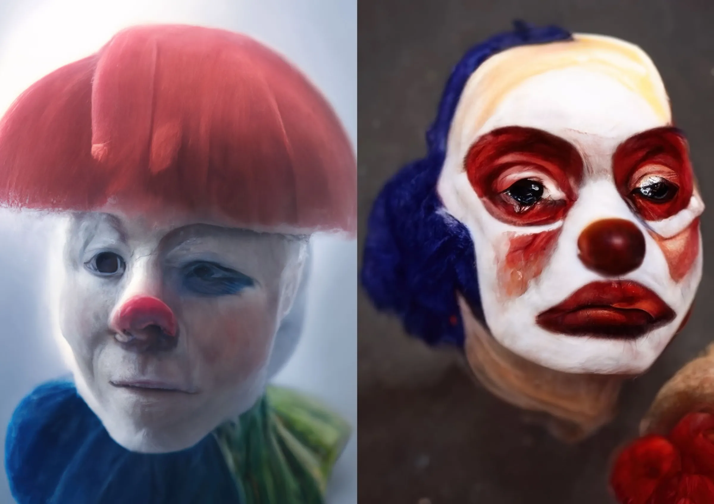 Macci Ex Machina clown portrait generated by machine learning AI. Edinburgh 2022 . Perry Jonsson & AI/Handout via Thomson Reuters Foundation